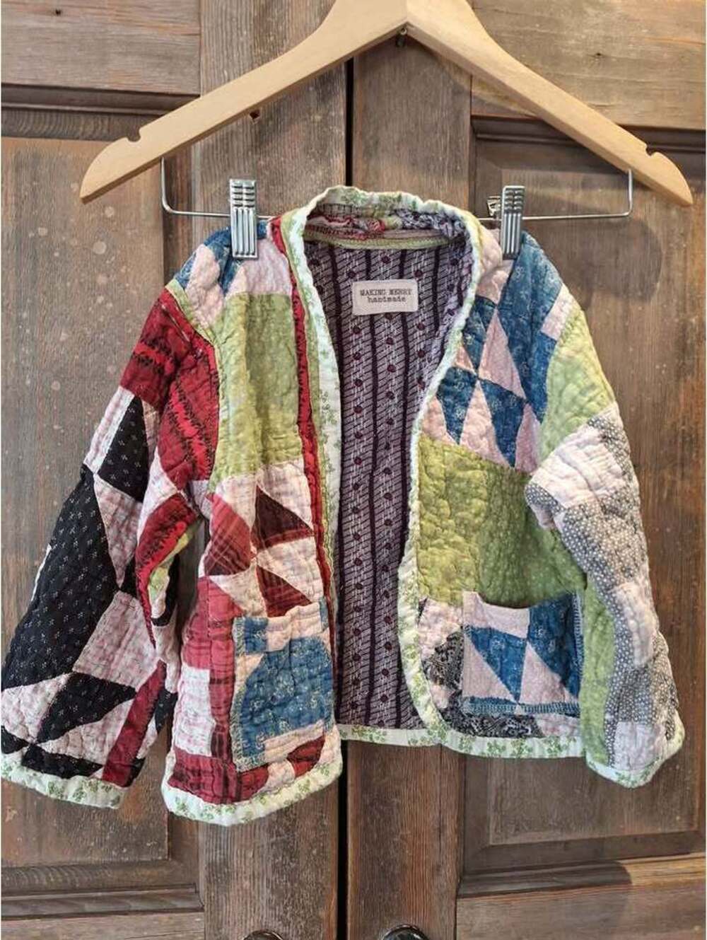 Vintage quilt jacket, kids 7-8. Hand made.